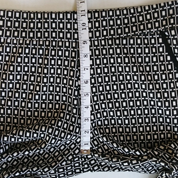 Melissa Paige Stretch Waist Viscose Blend Pants M Black White Pattern - Picture 11 of 13